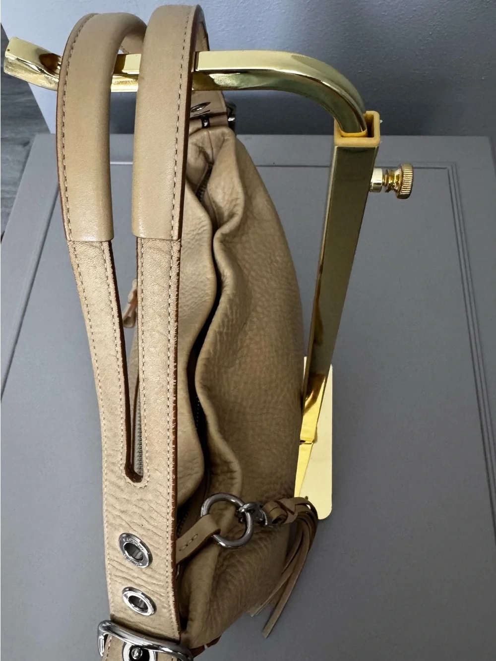 Vintage Coach #1429 Leather East West Legacy Shoulder Bag with Tassel